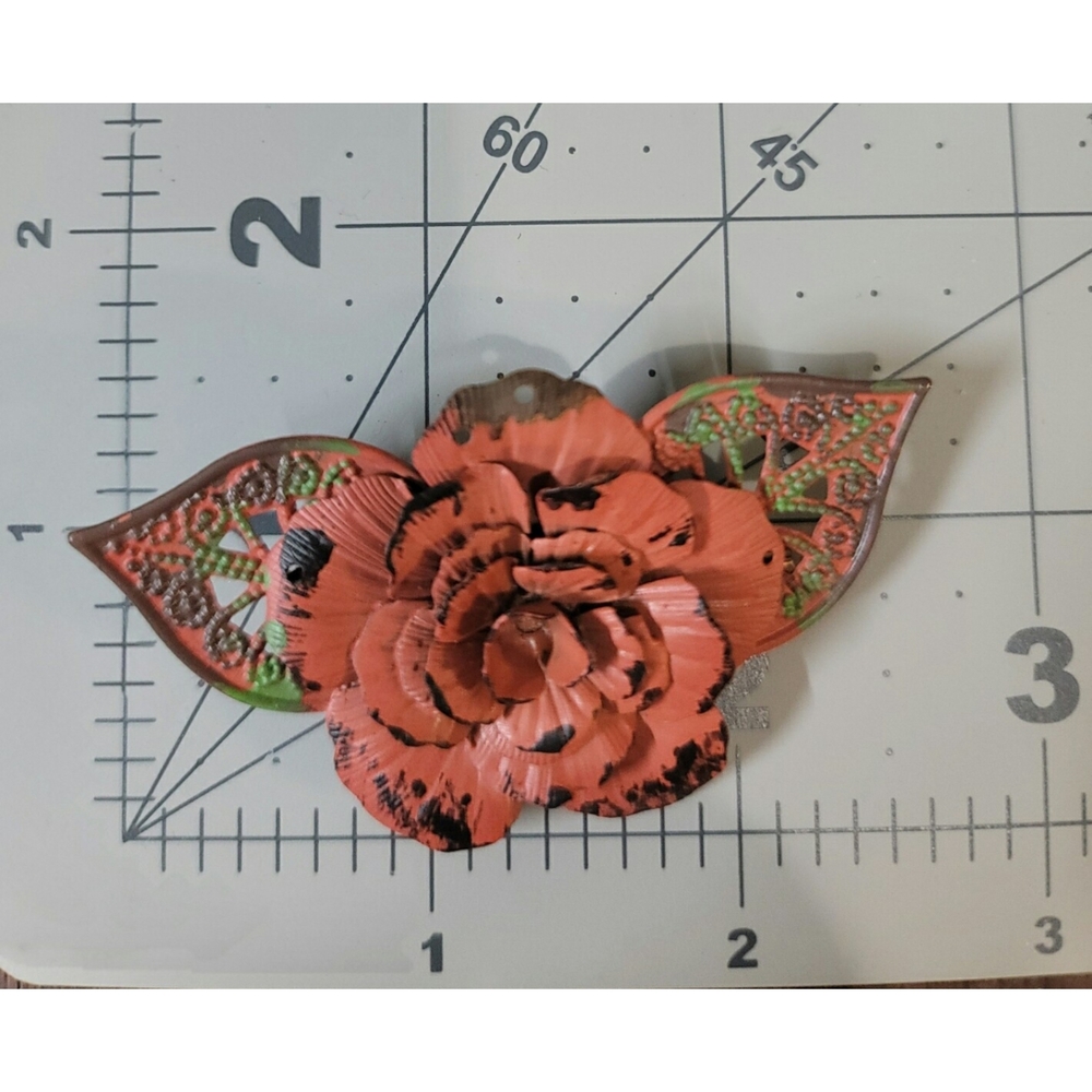 Vintage Inspired Metal Flower Brooch